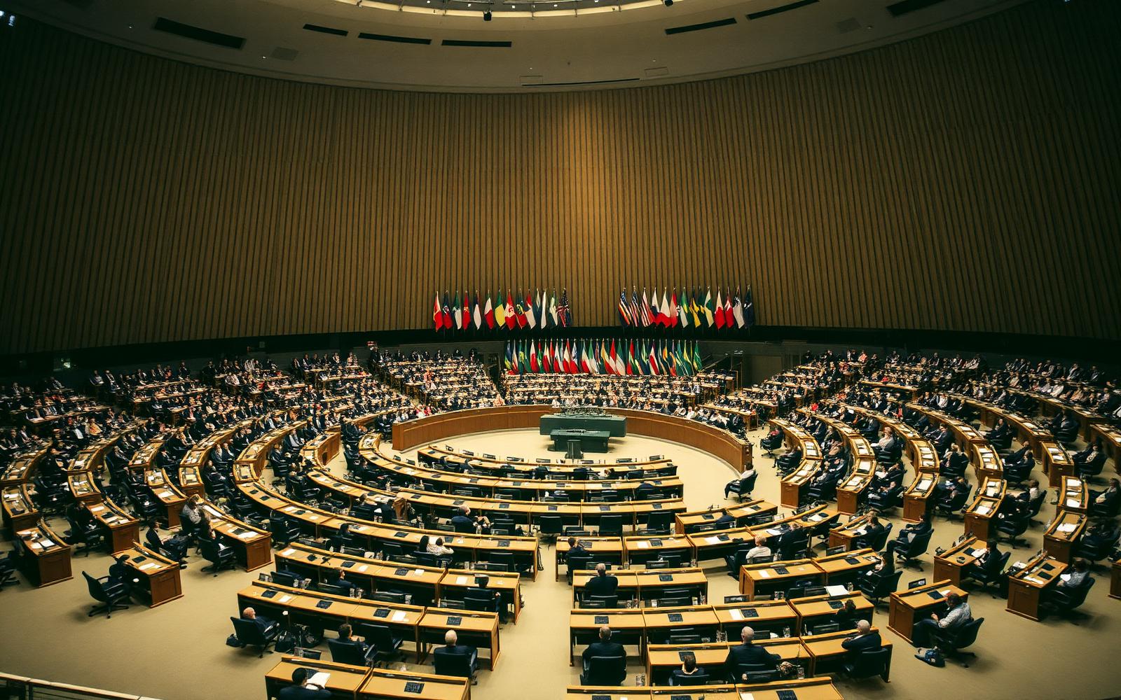 Delegates from 94 countries filled the assembly hall in Geneva for the final session of the climate finance talks early Sunday.